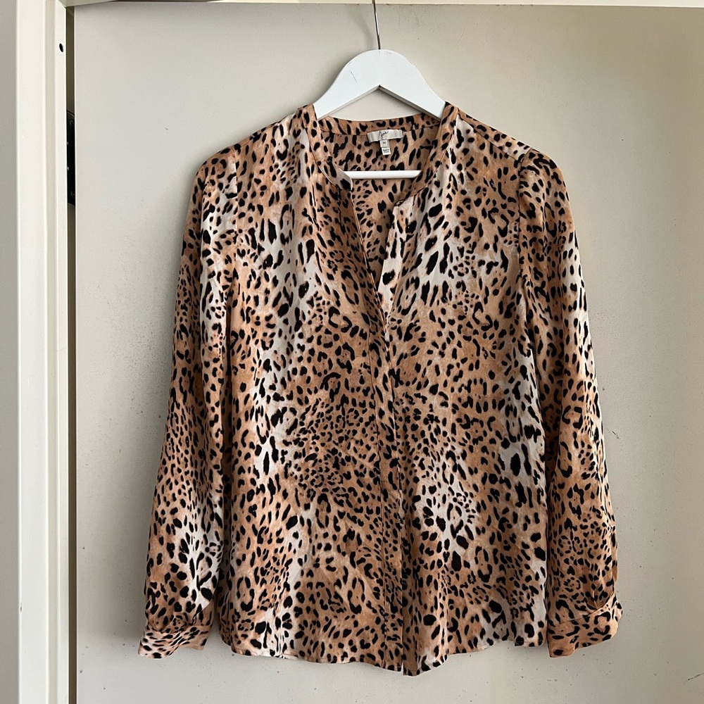 Joie Animal Print Silk Blouse - Picture 1 of 5